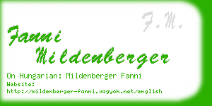 fanni mildenberger business card